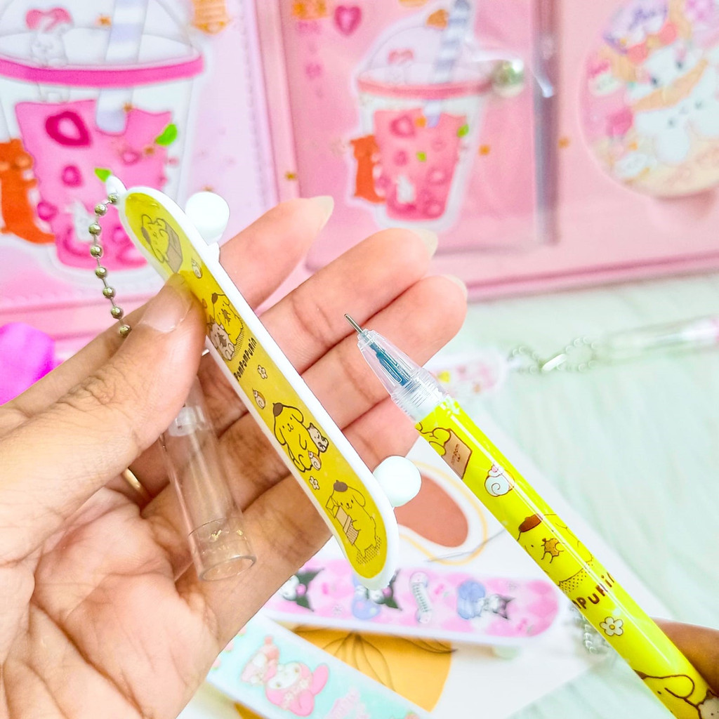 &quot;PULPEN GANTUNGAN SKATEBOARD SANRIO BOLPEN ALAT TULIS BOLPOIN UNIK IMUT MURAH PEN GEL KARAKTER PENA  UNIK LUCU MURAH&quot;