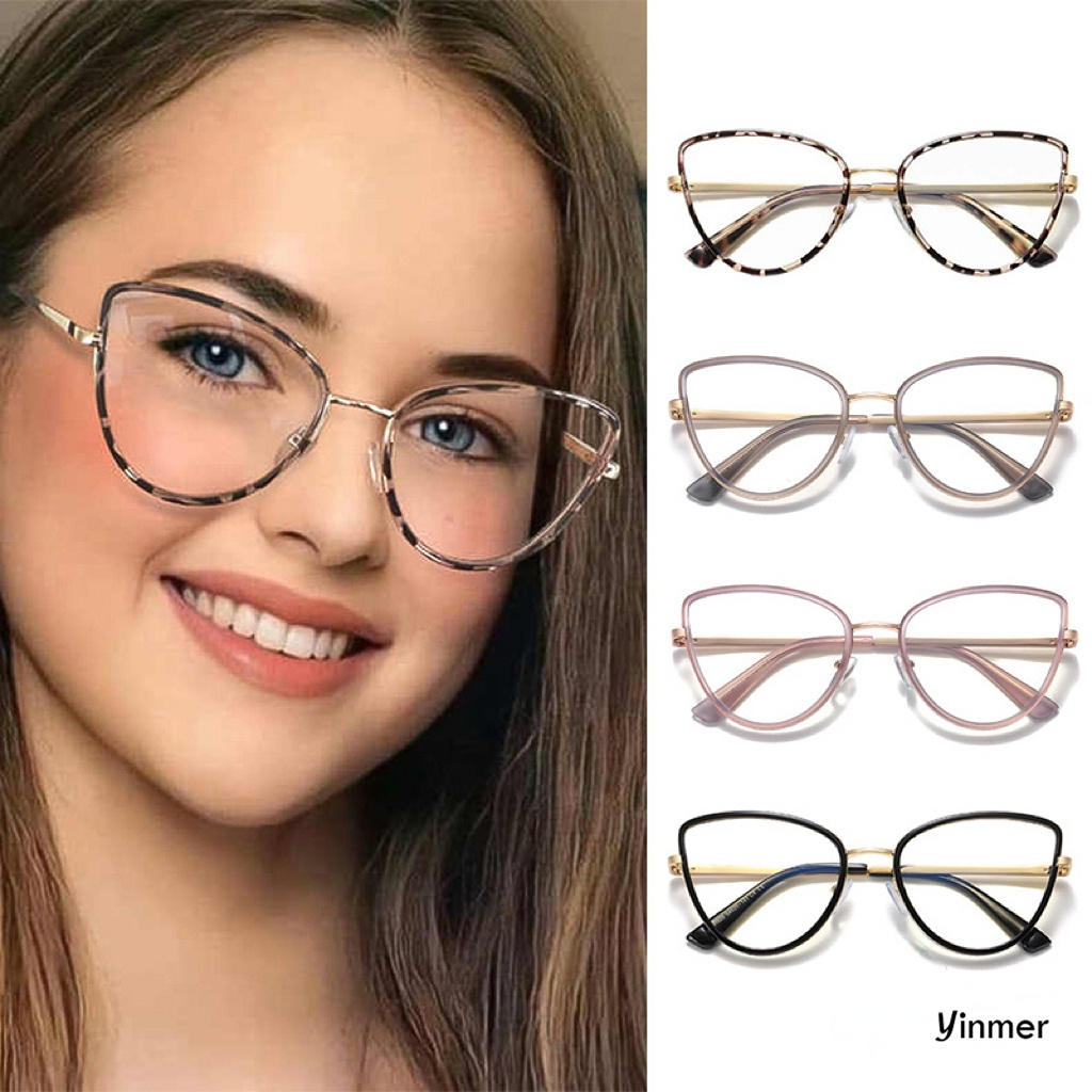 COD✨Kacamata  Leopard Cat Eye Wanita Frame Amaya Lensa Anti Radiasi Kacamata Photocromic /Kacamata W