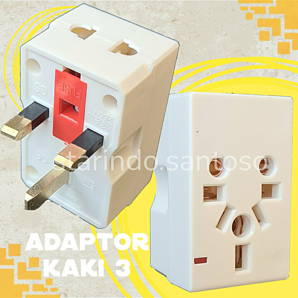 Adaptor kaki 3 internasional stop kontak luar negeri travel colokan listrik universal