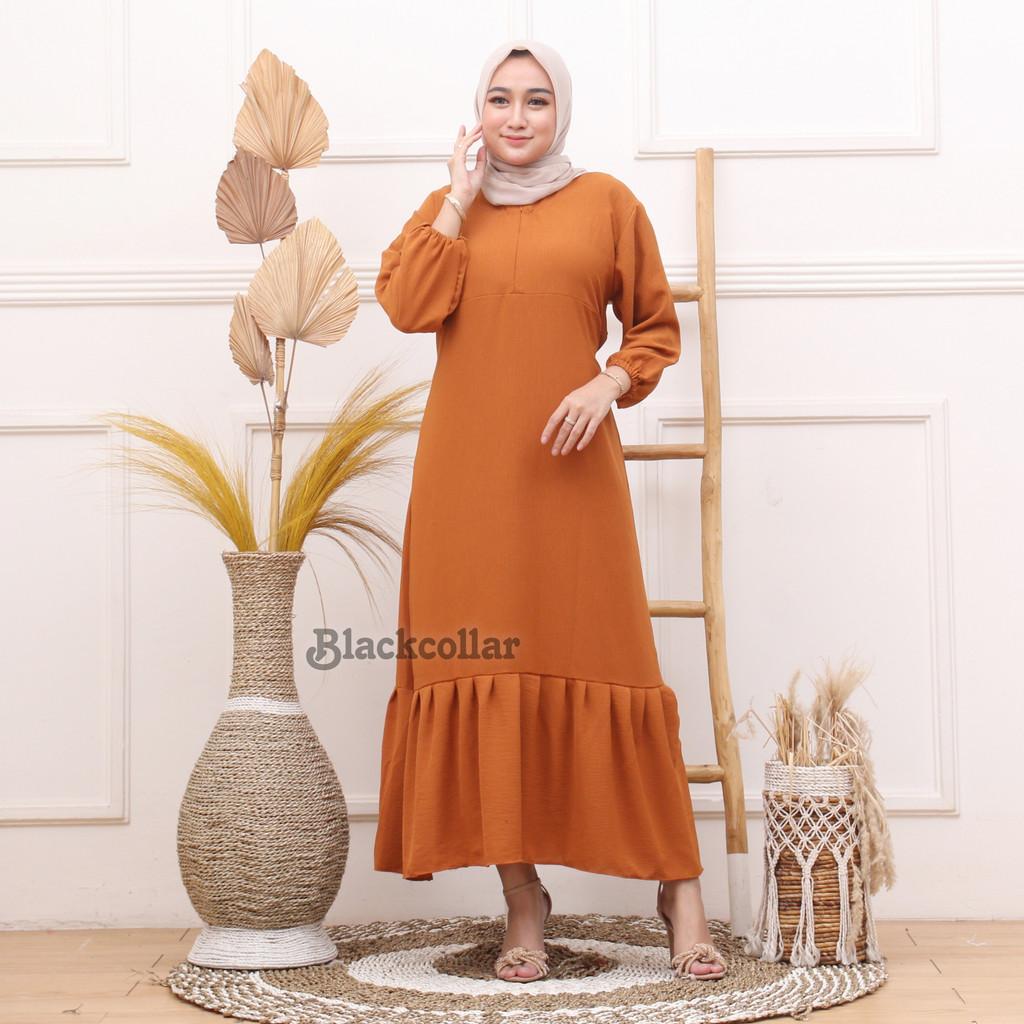 Gamis wanita crinkle airflow premium dress wanita outfit kondangan