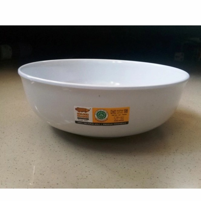 W1107 Putih Mangkok Melamin Ceper 7 inch Golden Dragon Melamine 7&quot;