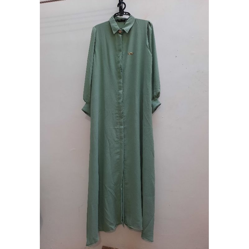 Gamis hijau sage jumbo