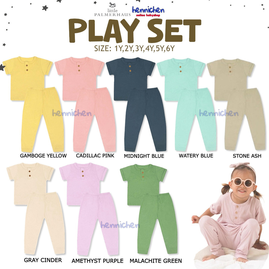 PROMO 7.7 PROMO BAJU LEBARAN Little Palmerhaus - Playset Colorful Anak Setelan Anak Setelan Baju Pendek Celana Panjang 0 - 4 Tahun