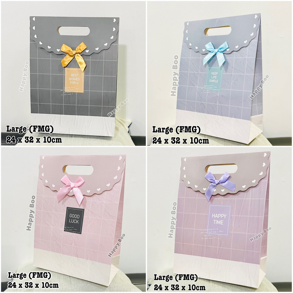 bag paper besar large bag paper tutup paper bag pita tas kado tas kertas goodie bag FMG 32x24x10,5 cm besar