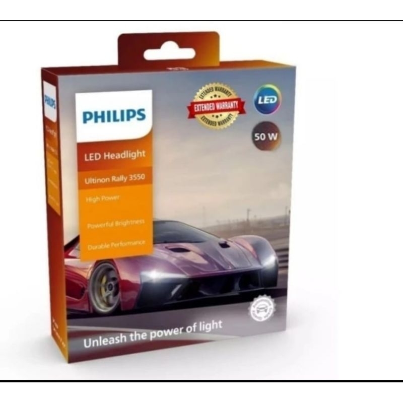 Philips Ultinon Rally 3550 LED 6500k Bohlam lampu mobil Putih