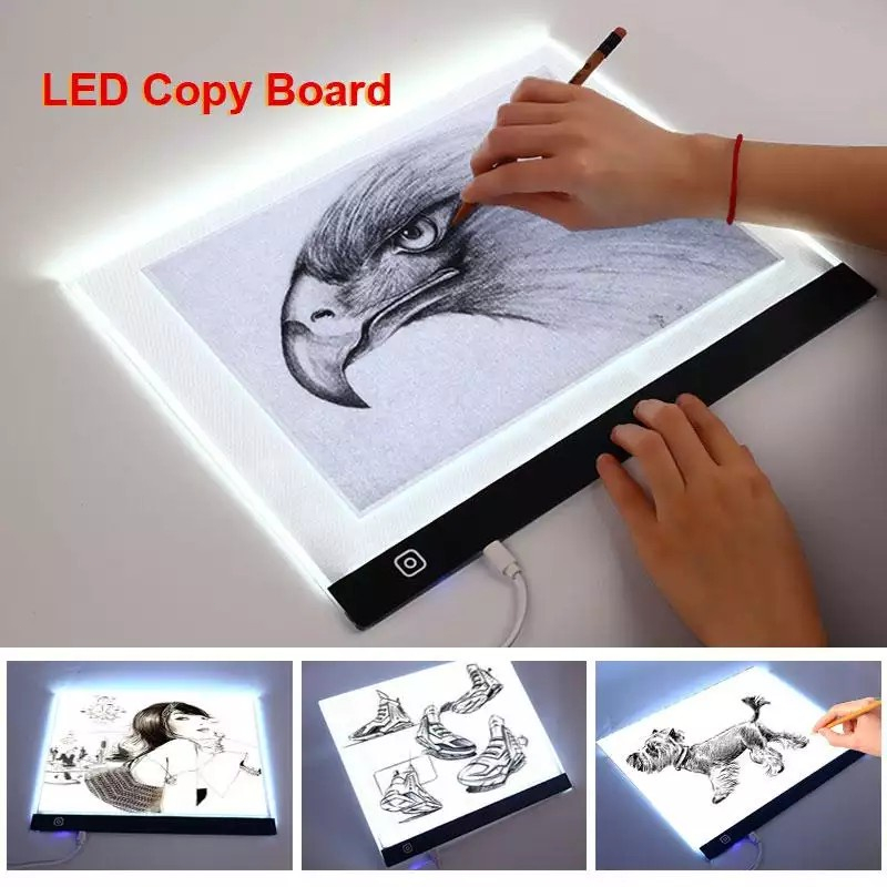 A3/A4 LED Drawing Tracing Board Stensil Board Papan Jiplak Gambar LED Anak &amp; Dewasa Copy Board Papan LED Light Pad Ultra Slim