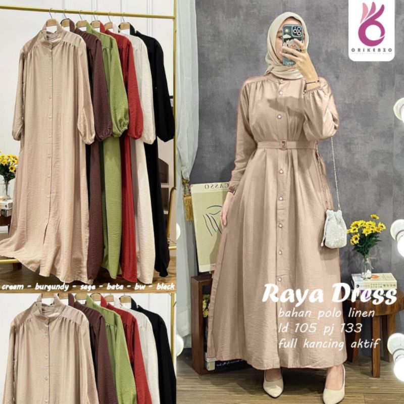 Dress Series Original Orikenzo / Original Kenzo Gamis Busui Linen Polos Premium / Hazzel Raya