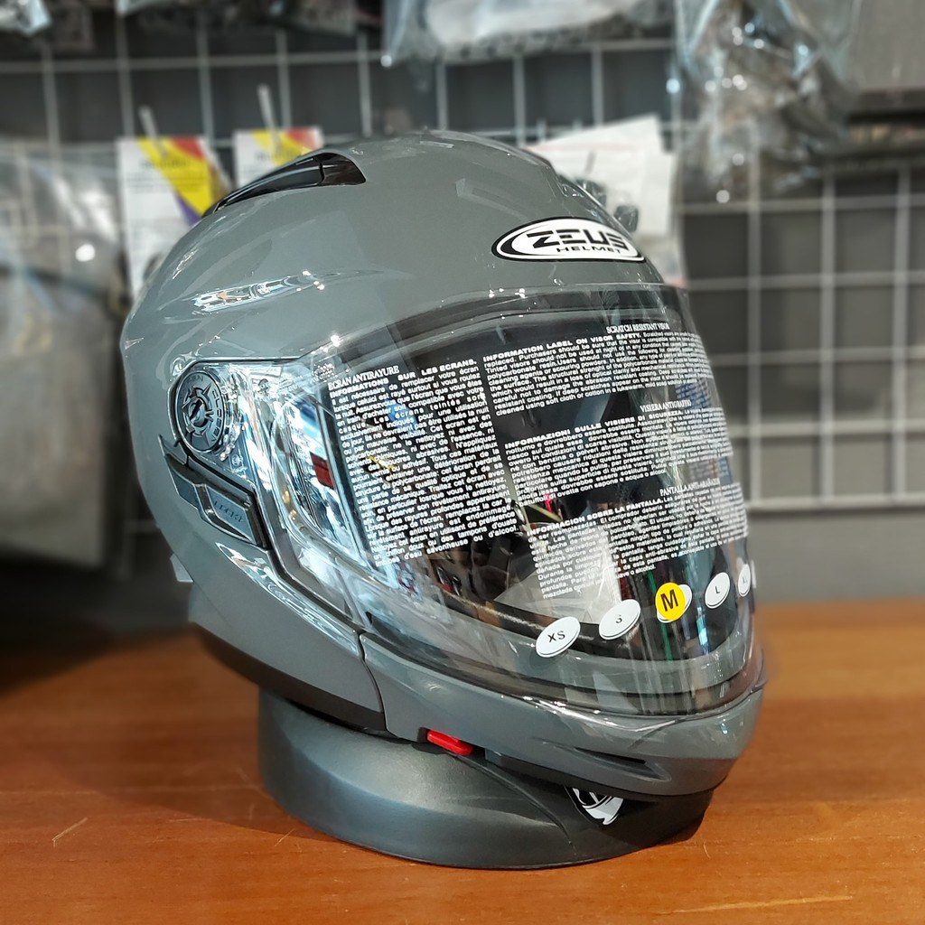 Helm Motor Full Half Face Zeus ZS 613C Grey 11C Double Visor