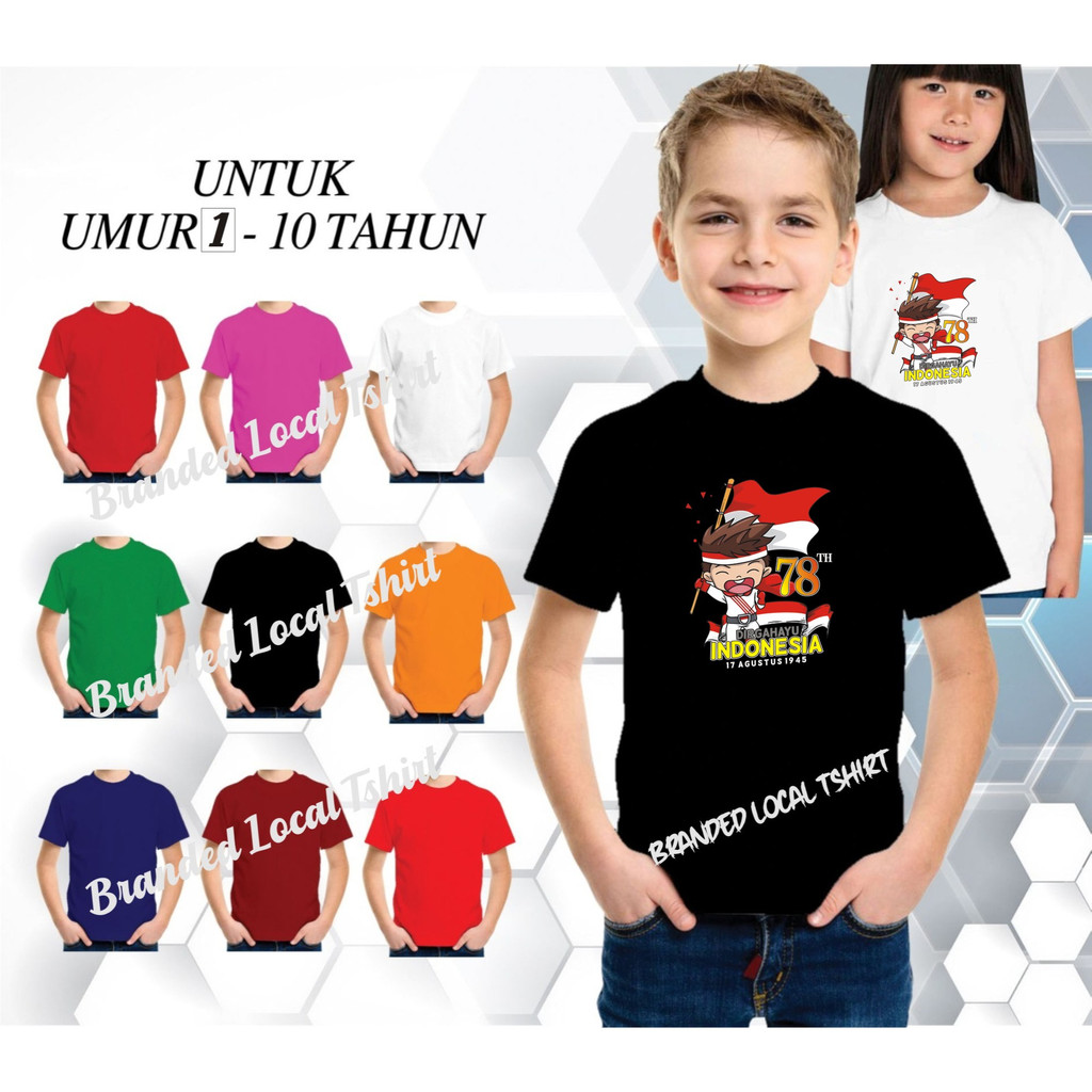 Beli 10 Pc Gratis 1 Pc Hut RI 78 Kaos Terlaris 17 Agustus 1945 78 Kemerdekaan Indonesia Kaos Merah Putih Hitam Kaos Cewek Cowok AnakXX4
