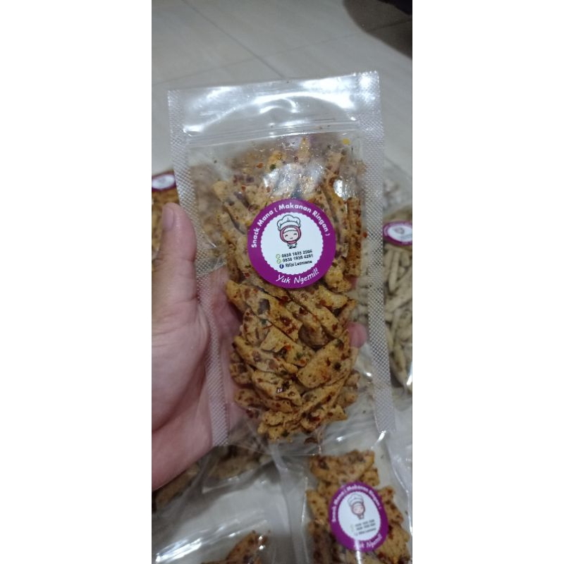 

Basreng Pedas daun jeruk 45 gram pouch