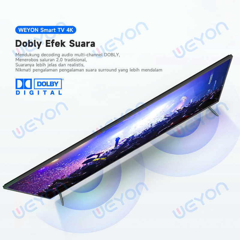 WEYON TV Android 50/55/65 inch TV Smart Digital 4K UHD - Dolby Audio - Android 11.0 - Voice Control - Bluetooth Connectivity