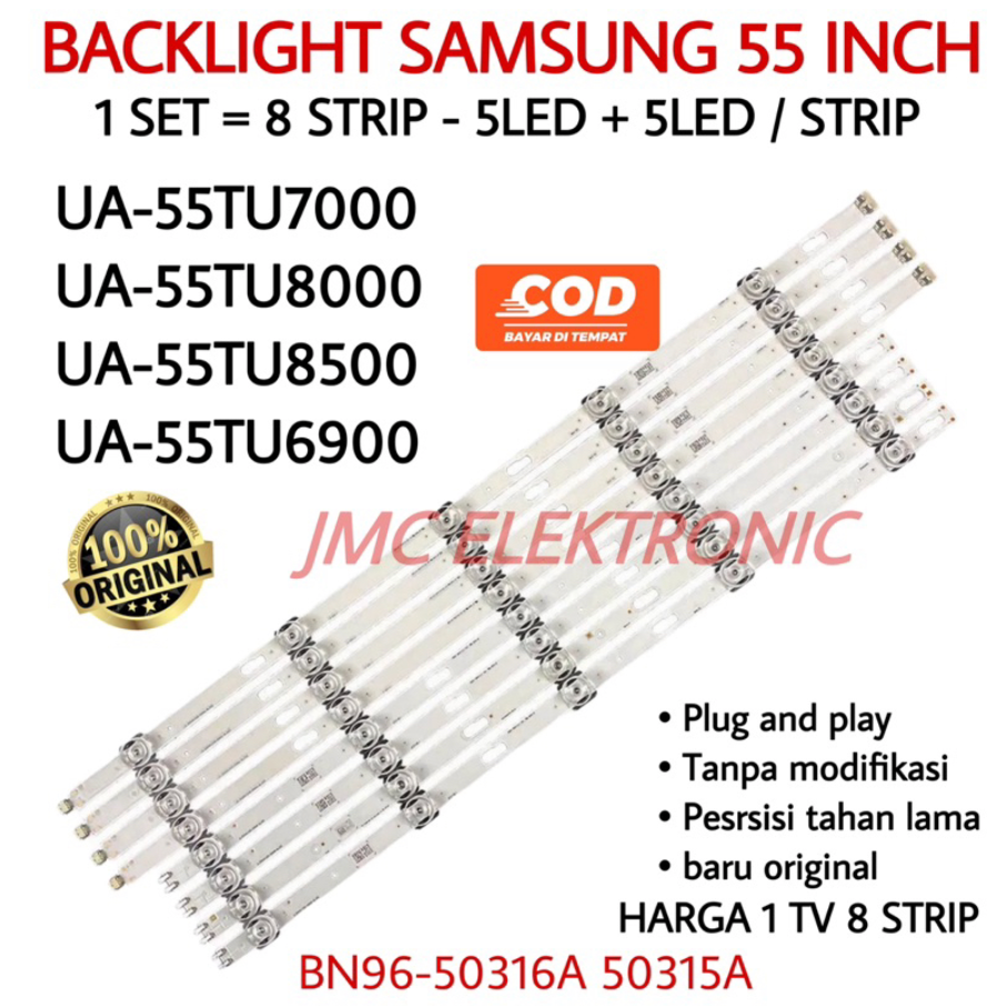 BACKLIGHT TV LED SAMSUNG 55 INCH 55TU7000K 55TU8000K 55TU8500K 55TU6900K UA55TU7000K UA55TU8000K UA5