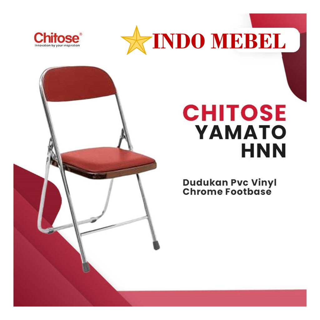 Kursi Lipat Chitose Yamato HNN Chrome ORIGINAL ( Merah / Hitam )