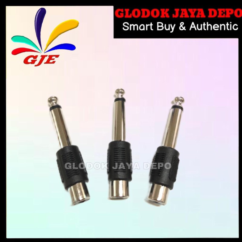 JACK TOA MONO TO RCA HITAM PLASTIK