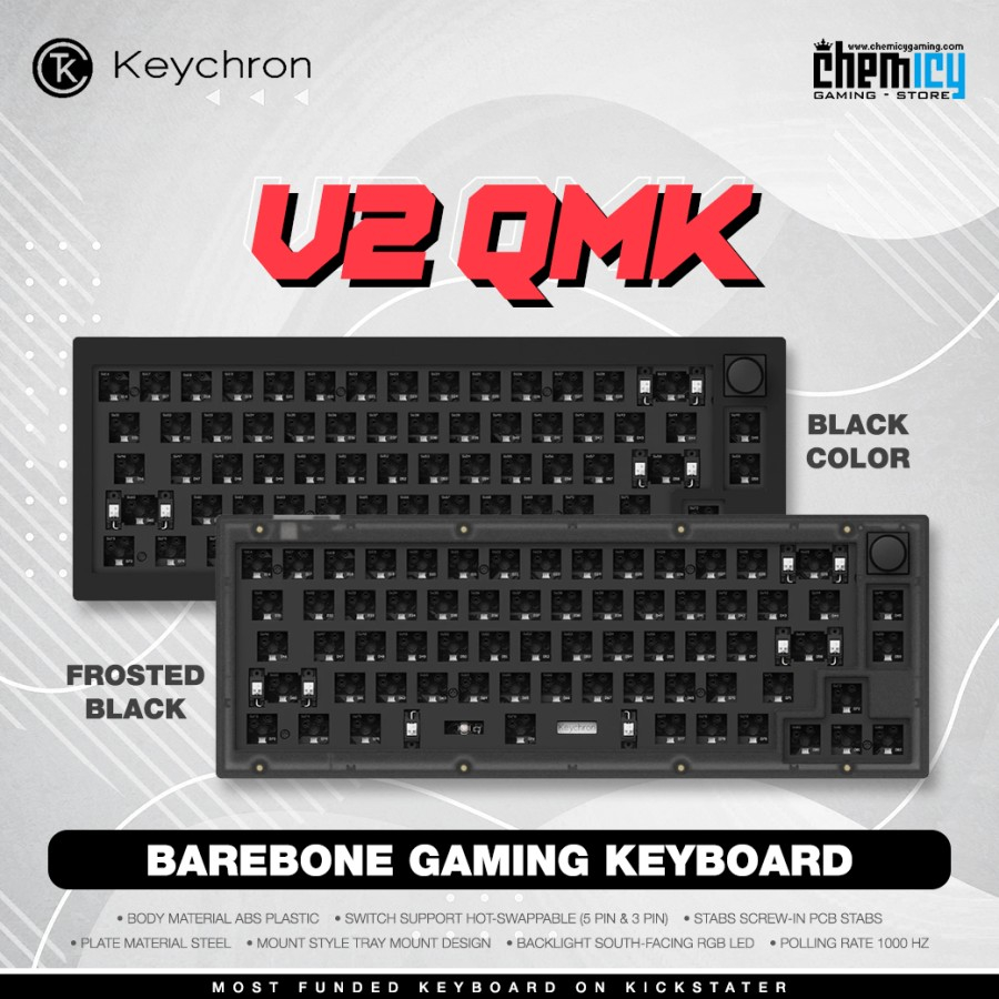 Keychron V2 QMK Barebone Knob Version Mechanical Gaming Keyboard