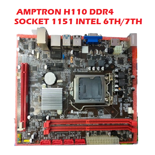 MOTHERBOARD AMPTRON H110 DDR4 SOCKET 1151 INTEL 6TH/7TH MOBO AMPTRON INTEL H110 LGA 1151 DDR4 GARANSI 1 TAHUN