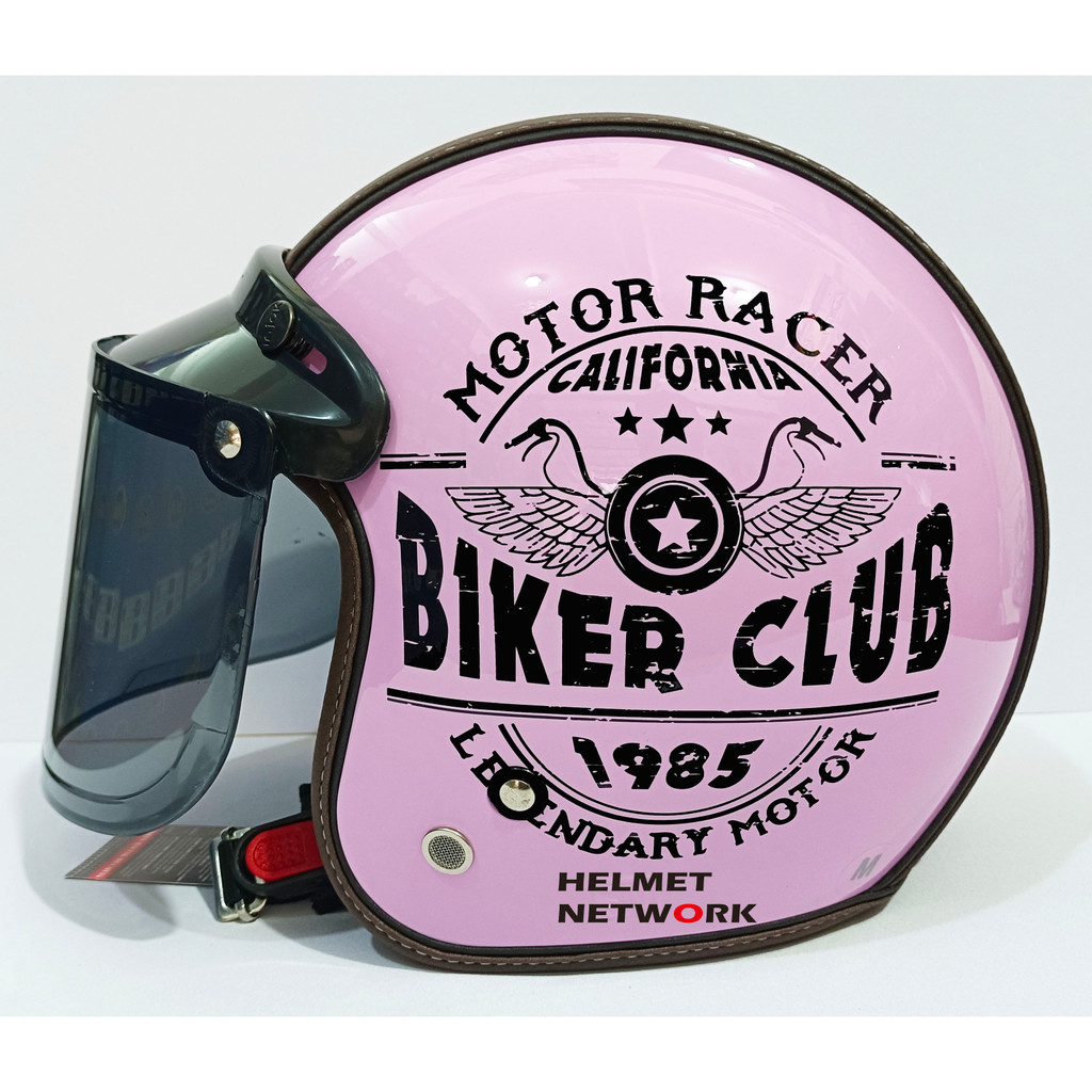 HELM DAG BOGO ORIGINAL MOTIF SEMI KULIT + KACA FLAT ATAU CEMBUNG