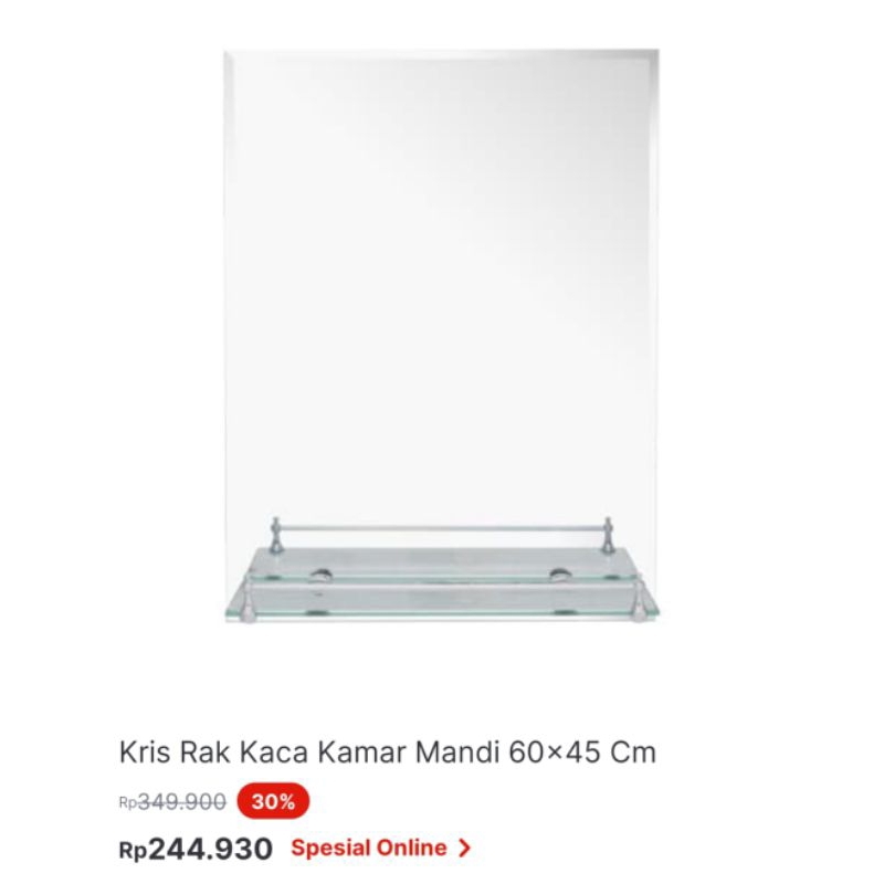 Kris Rak Kaca Kamar Mandi 60x45 Cm ( Ace Hardware ) Bandung Only