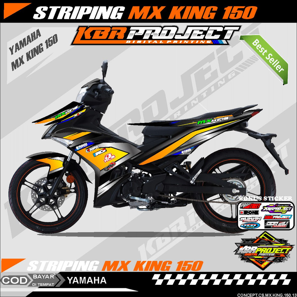 MX KING 150  STIKER  STRIPING MOTOR KEREN LIS VARIASI MX KING 150 STIKER MOTOR YAMAHA DESAIN RACING 