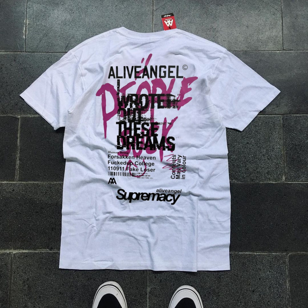 Kaos Putih Pria Original T-shirt Baju Distro Street Style Graffiti Surfing Lengan Pendek Baju Street