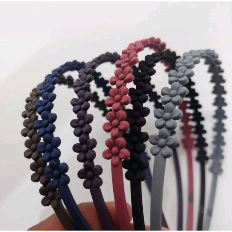 BP08 Bando Plastik Motif Kepang, Bunga, Lingkaran Doff Warna