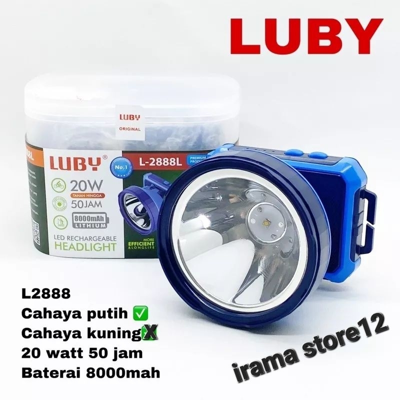 Senter Kepala Luby 2881 45 Watt Cahaya Putih 3 Mode L-2881L Model Jumbo 2888L