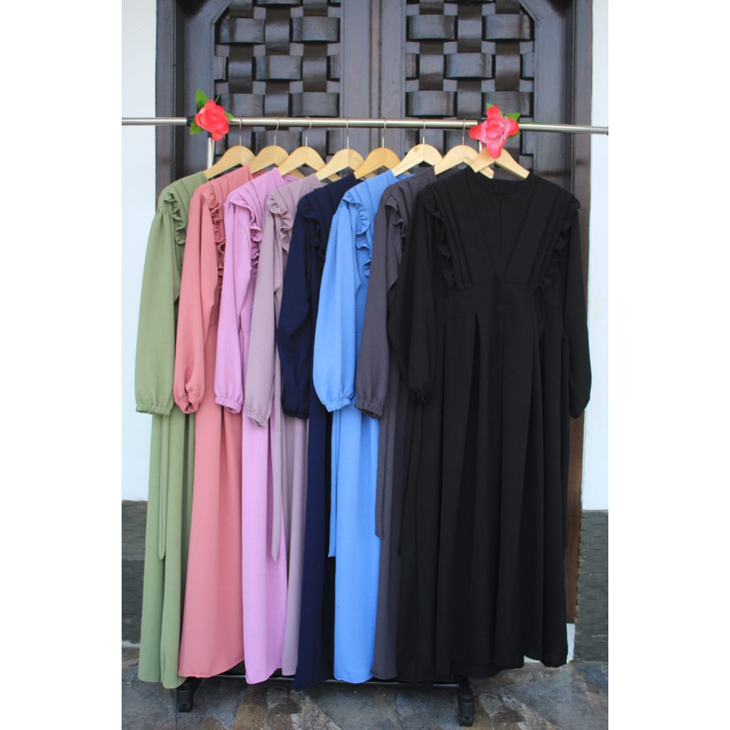 NADHIRA DRESS SIZE -S- BEST SELLER CRINKLE AIRFLOW