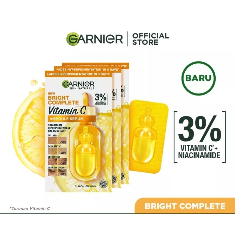 GARNIER BRIGHT COMPLET VITAMIN C AMPOULE SERUM 1.5ML