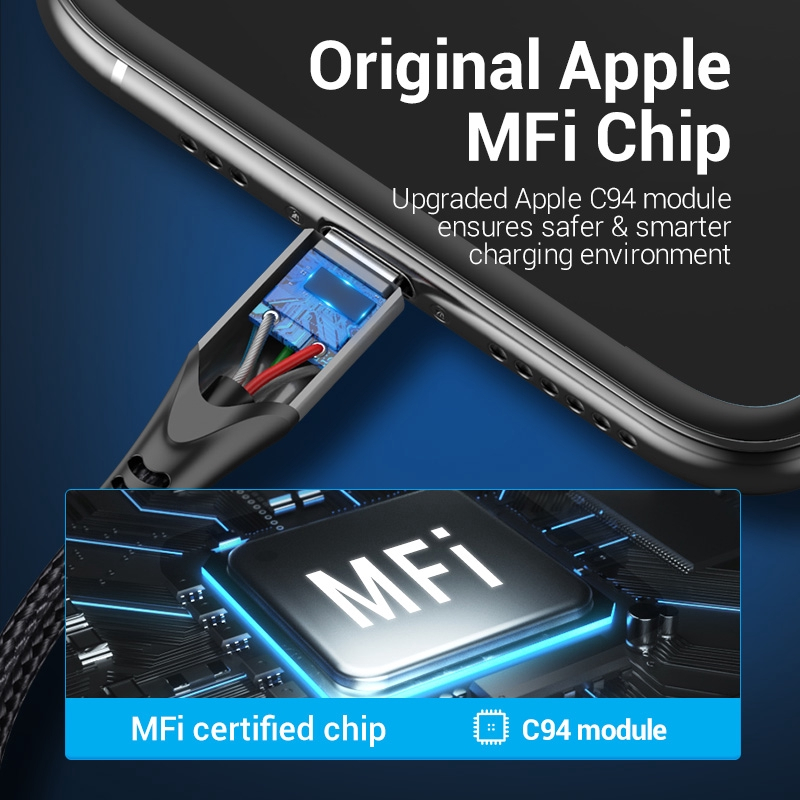 Vention MFi USB C to Lightning Kabel Data Charger 20W PD Fast Charger