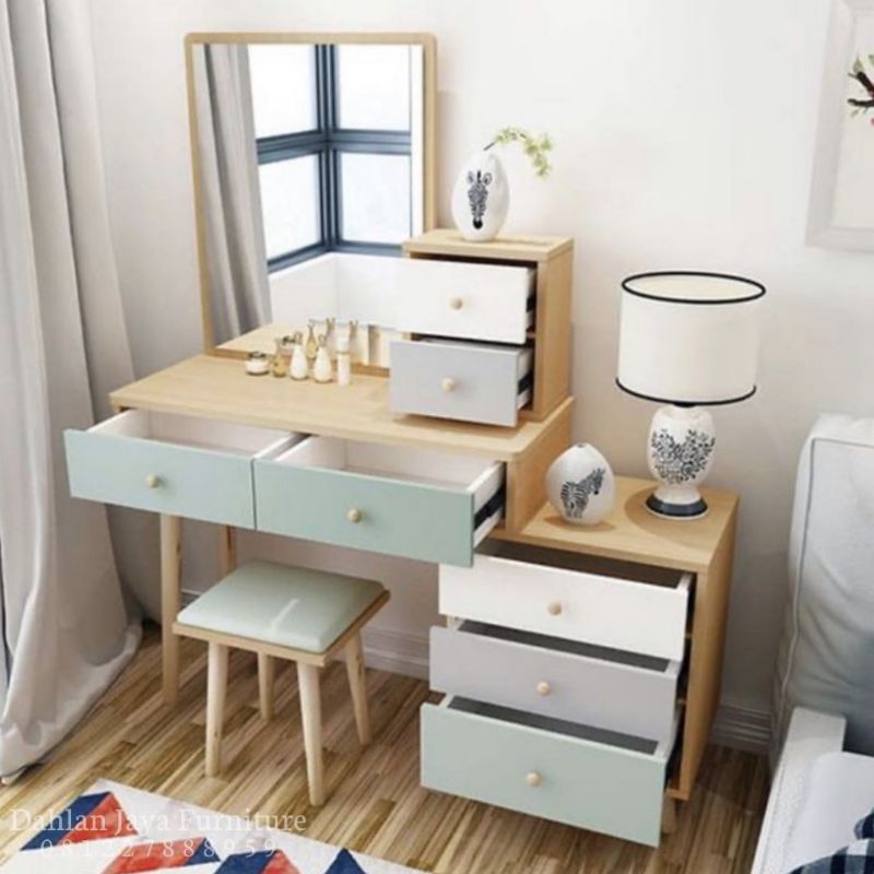 Meja rias minimalis modern kayu