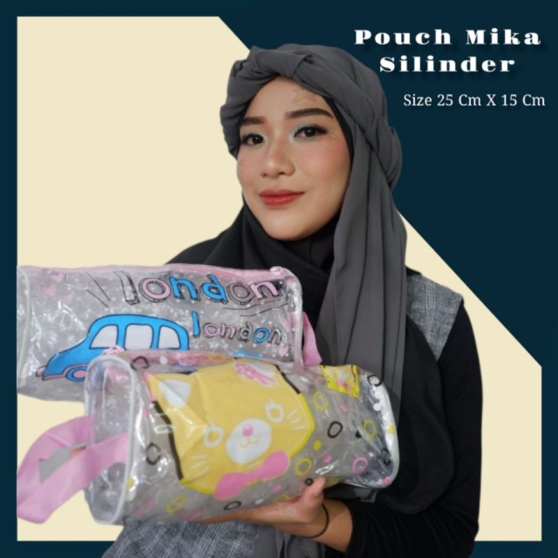 POUCH KOSMETIK MIKA UNIK BENTUK SILINDER