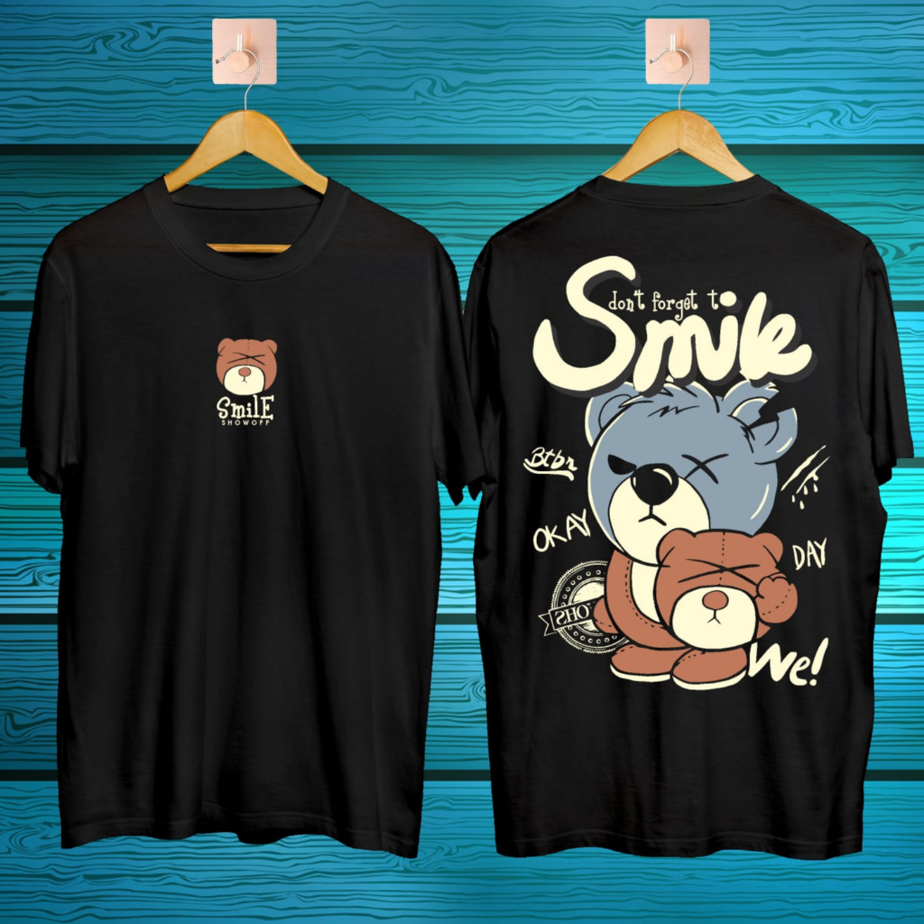 KAOS PRIA/KAOS PANDA BONEKA SEDIH KAOS KATUN MOTIF UNIQUE/KAOS SABLON LEHER/KAOS KARAKTER/KAOS BERGA