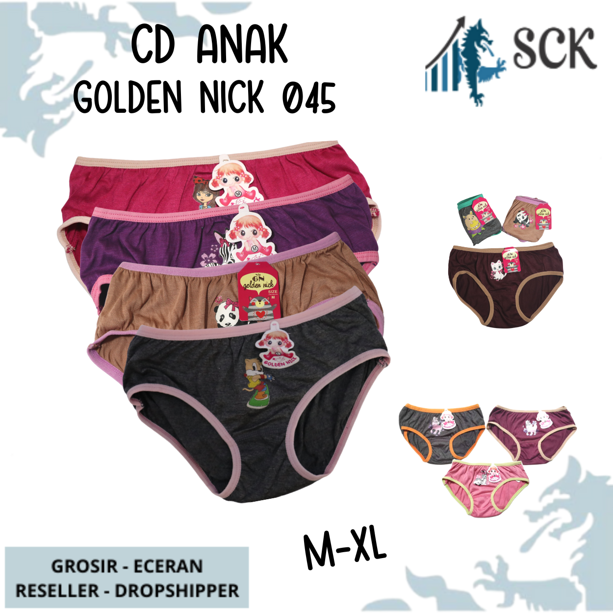 [ISI 1] CD GOLDEN NICK 045  / Celana Dalam Warna Gelap Bahan Katun / Pakaian Dalam Anak Perempuan - sckmenwear GROSIR