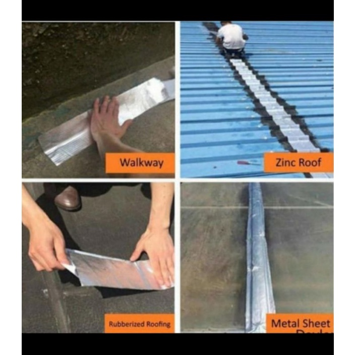 OKK Lakban Aluminium Foil Lem Tambal Anti Bocor Air Butyl Waterproof Tape Penambal Reparasi Tahan Panas