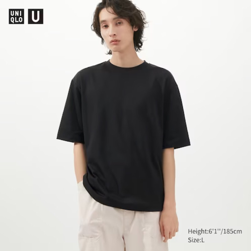 UNIQLO AIRism Cotton Oversized Crew Neck T-Shirt Uniqlo U