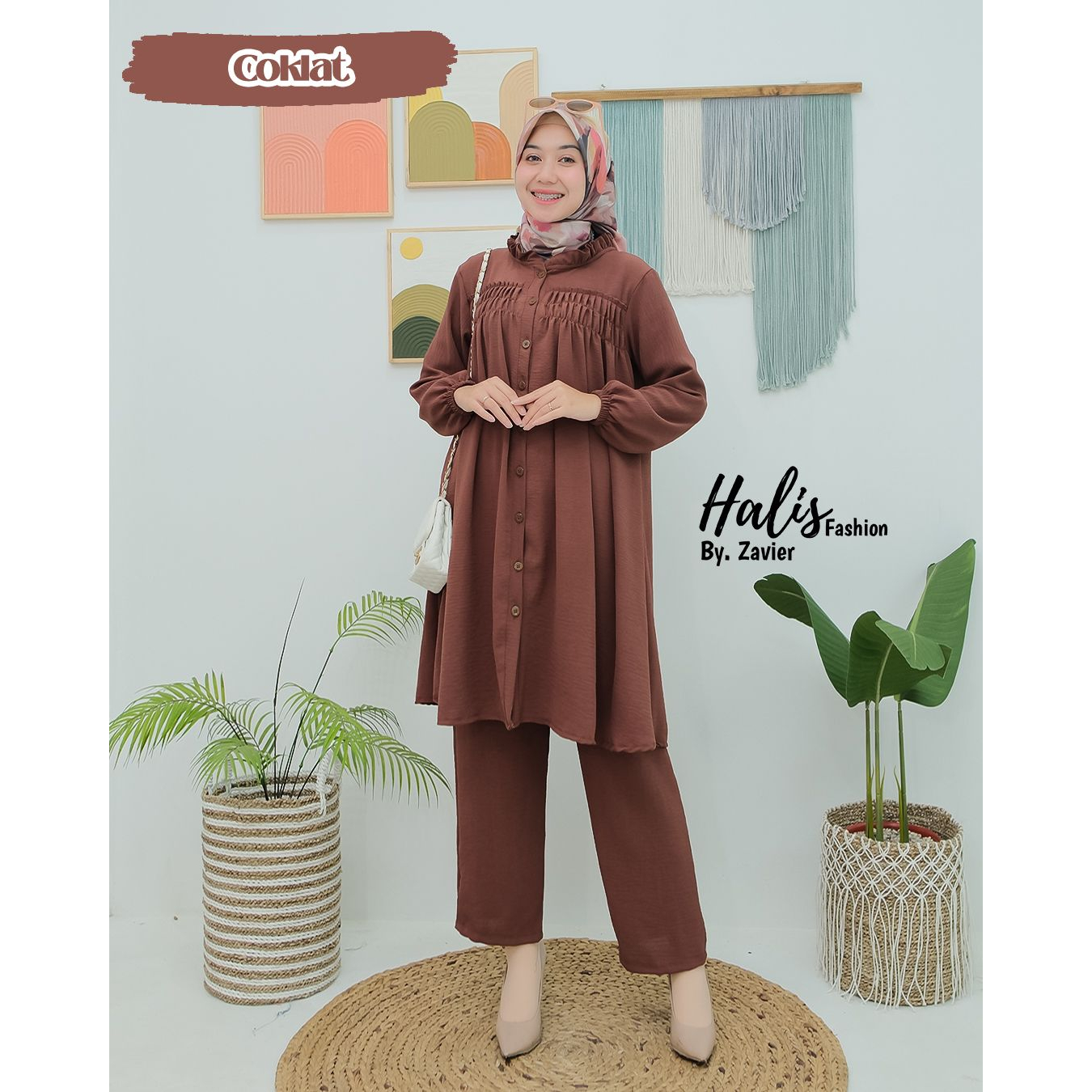 Halis Oneset/ Set Celana Original Halis Fashion/ Set Wanita Busui