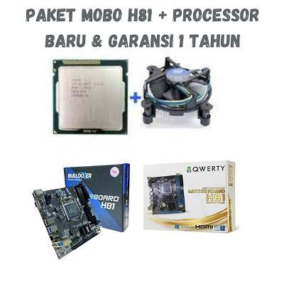 PAKET MOBO MOTHERBOARD QWERTY H81 INTEL I3 4150 / 4160 + FAN PROCESSOR