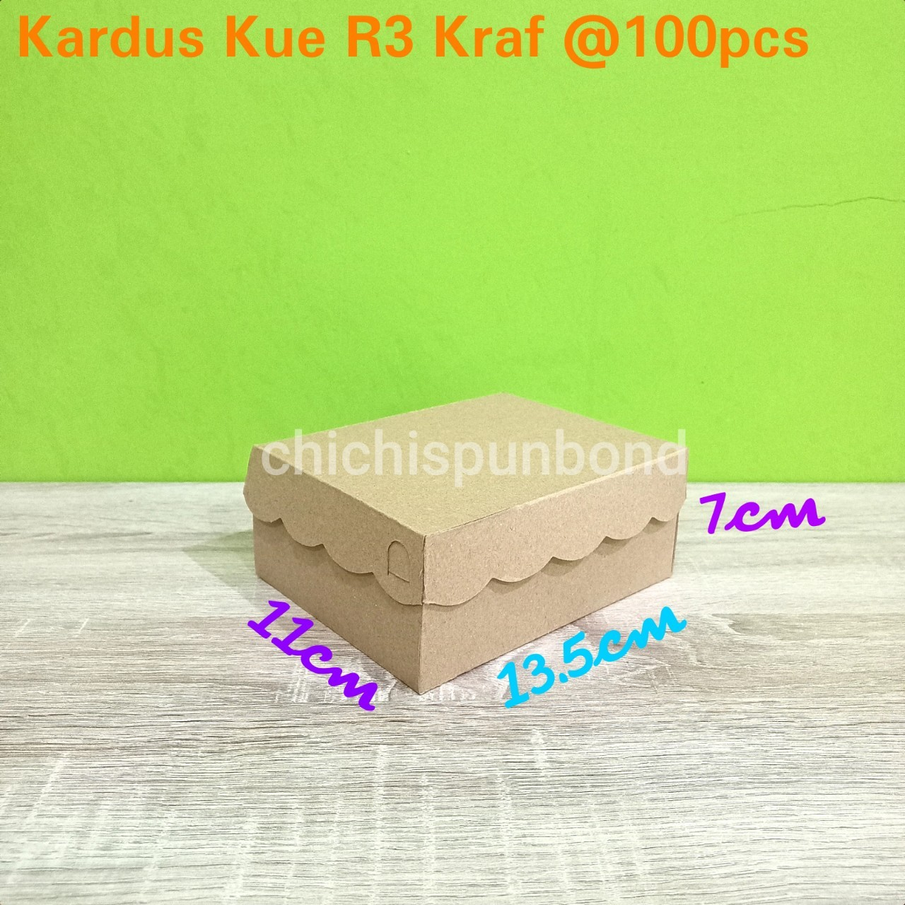 

Kardus coklat R3 kraf 13.5cm x 11cm x 7cm 310gsm kardus jajan kue coklat