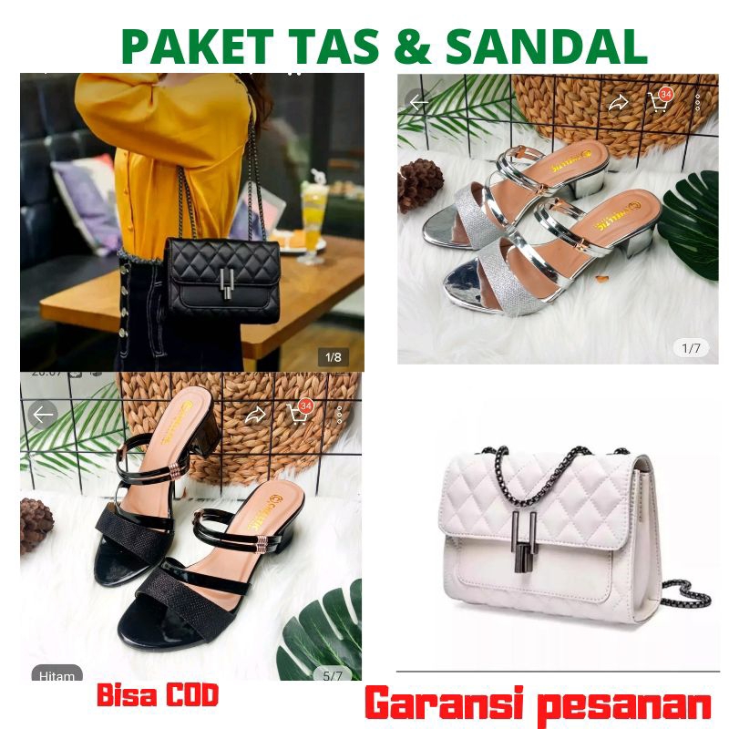 [ free dus box] paket tas &amp; sandal terbaru model kekinian