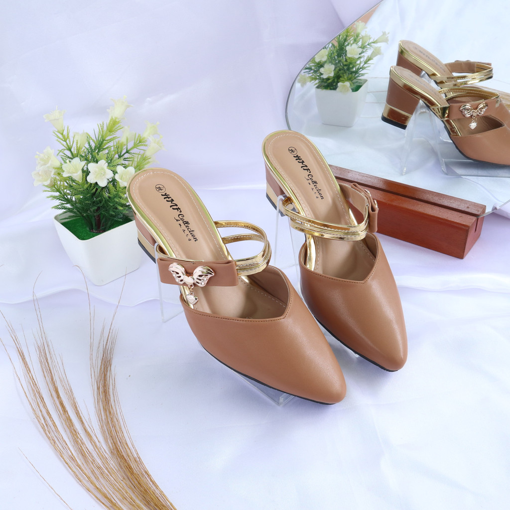 HMF Tyias Sepatu Heels Mules Wanita NB08