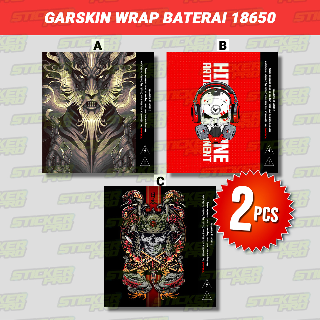 

Stiker Garskin Wrap Baterai Battery 18650 - SAMURAI 2