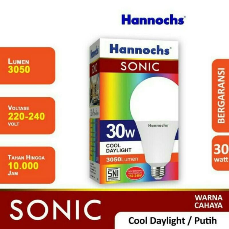 Led HANNOCHS SONIC 30 Watt / Lampu Hannochs Sonic 30 Watt Cahaya Putih