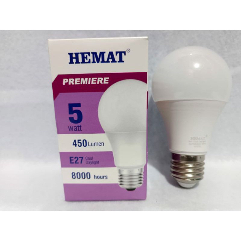 Bohlam LED Hemat Premiere 5W dos ungu - Lampu LED Hemat cahaya putih