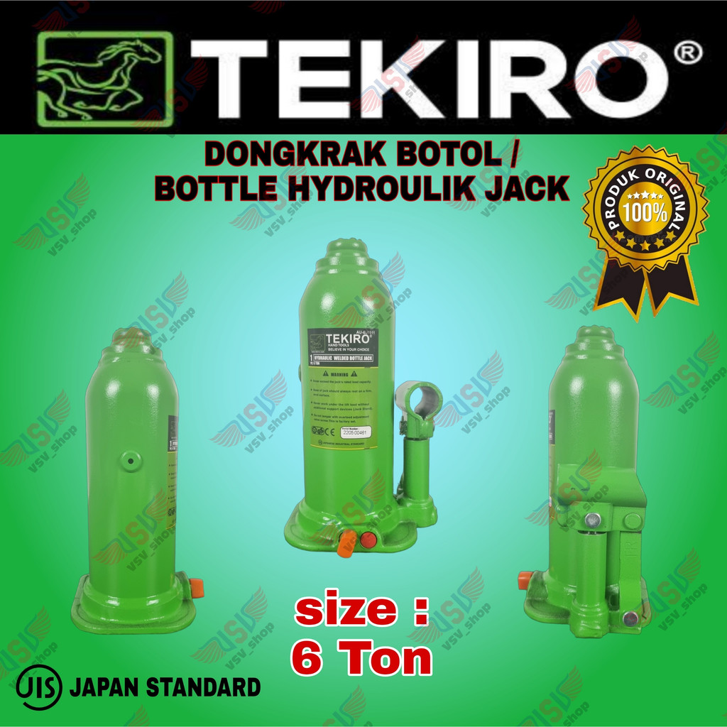 TEKIRO dongkrak botol 6 Ton / hydraulic jack 6 ton Tekiro