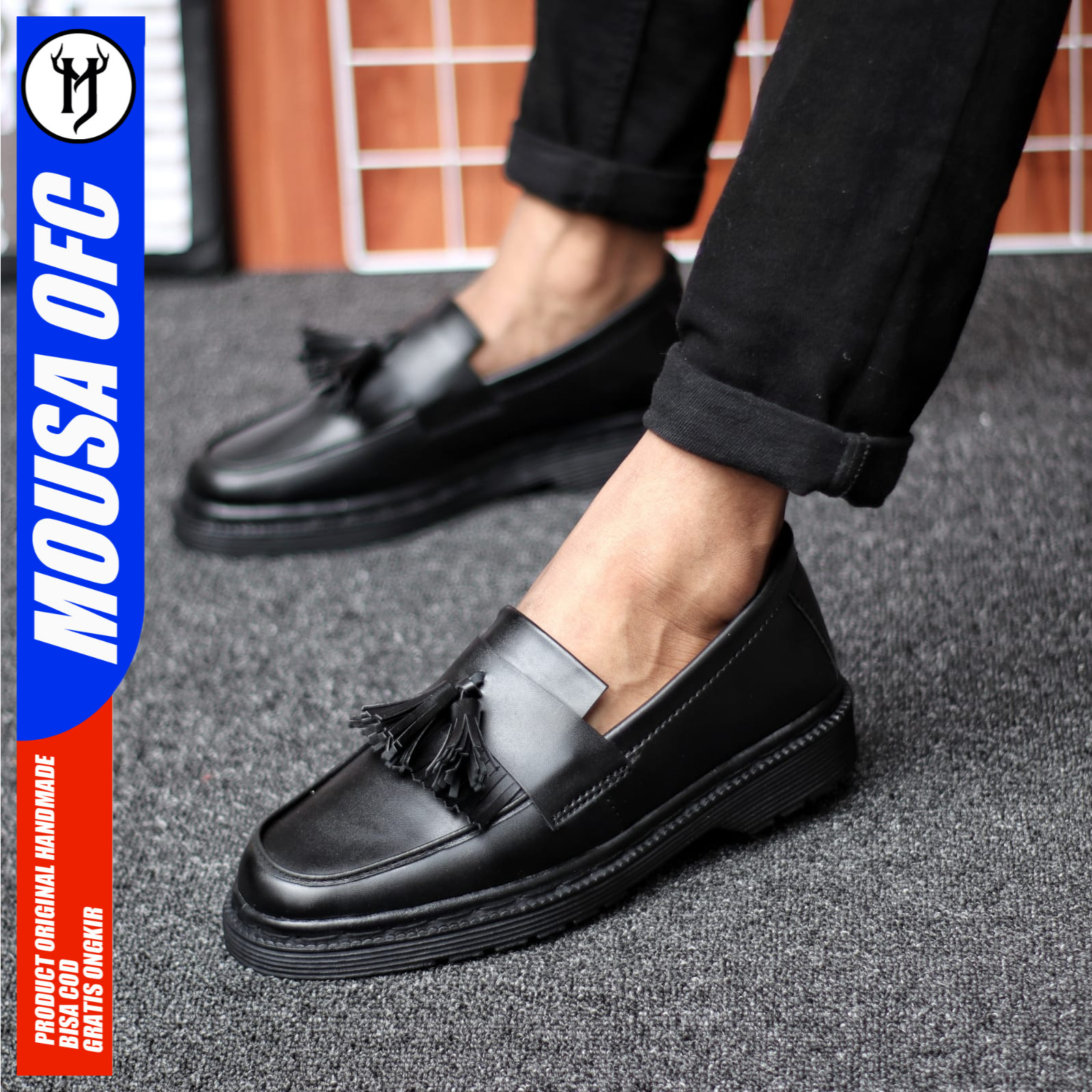 Sepatu Pria Docmart Loafers Casual Formal Kerja Pria Smile Mousa