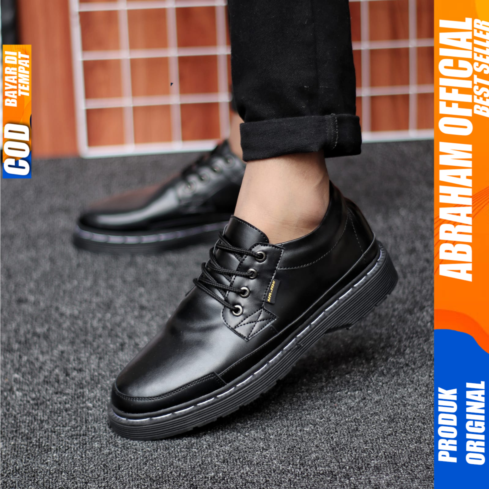 Sepatu Docmart Low Boot Pria Casual Formal Abraham