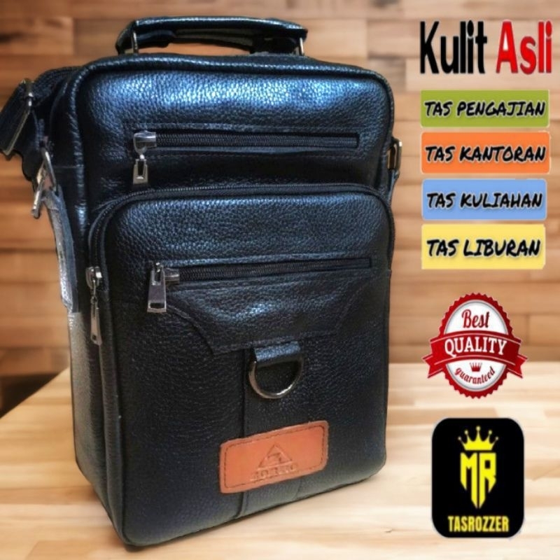 Tas kuliah kulit asli | Tas kulit santri | Tas kitab muat kitab besar