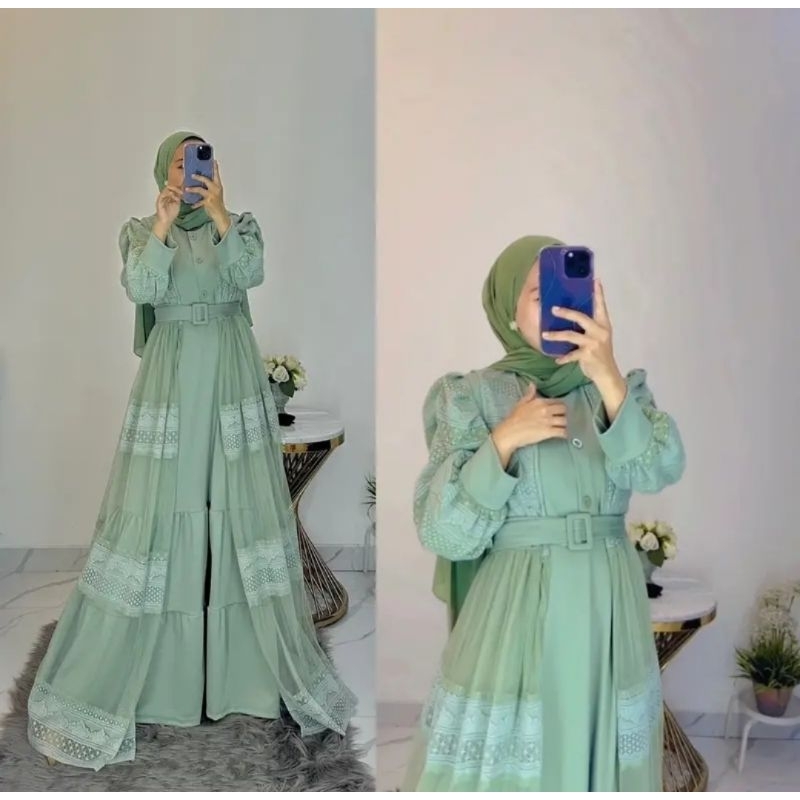 (BISA COD)AMANDA MAXI DRESS/DRESS PESTA/GAMIS BRUKAT/GAMIS IMPORT/DRESS OUTER/GAMIS BUSUI JUMBO/GAMI