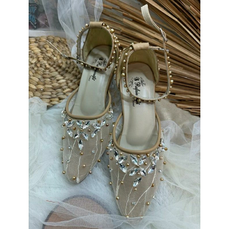 Sepatu wedding Cantik Manda hak 5cm kaca