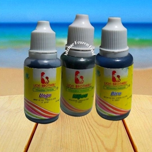 

Pewarna Makanan Lion Brother Ungu/ Hijau / Biru /30g